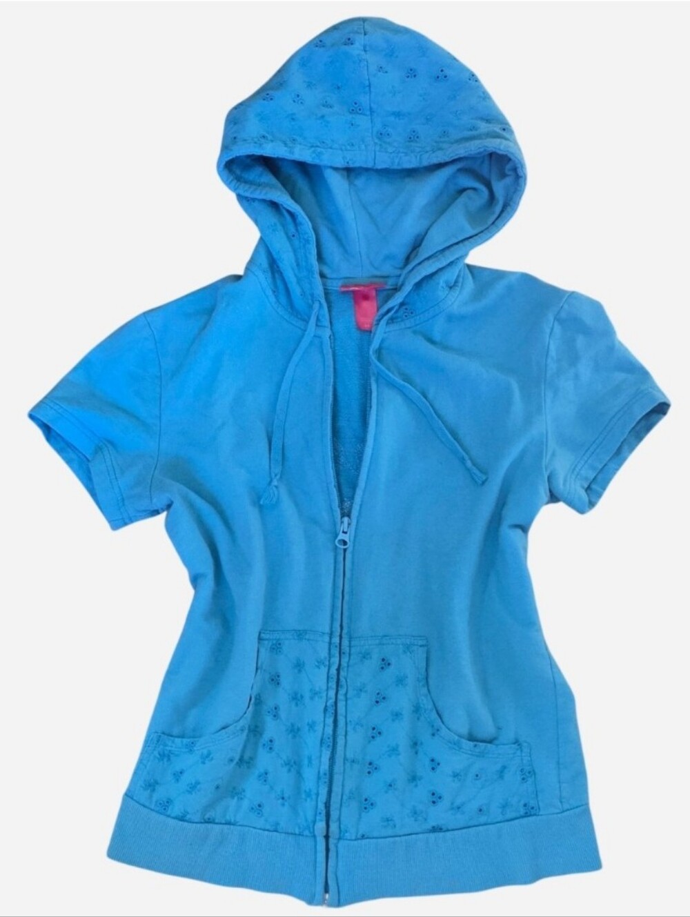 La Senza CANDY Blue ZipUp Short Sleeve Hoodie